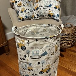 Construction Pillow/Hamper Set $15