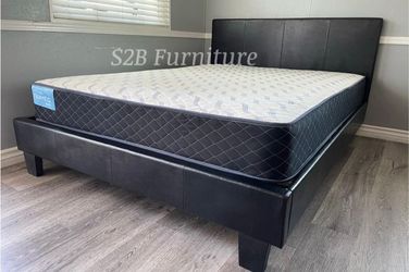 Full Expresso Platform Bed With Ortho Mattress Included