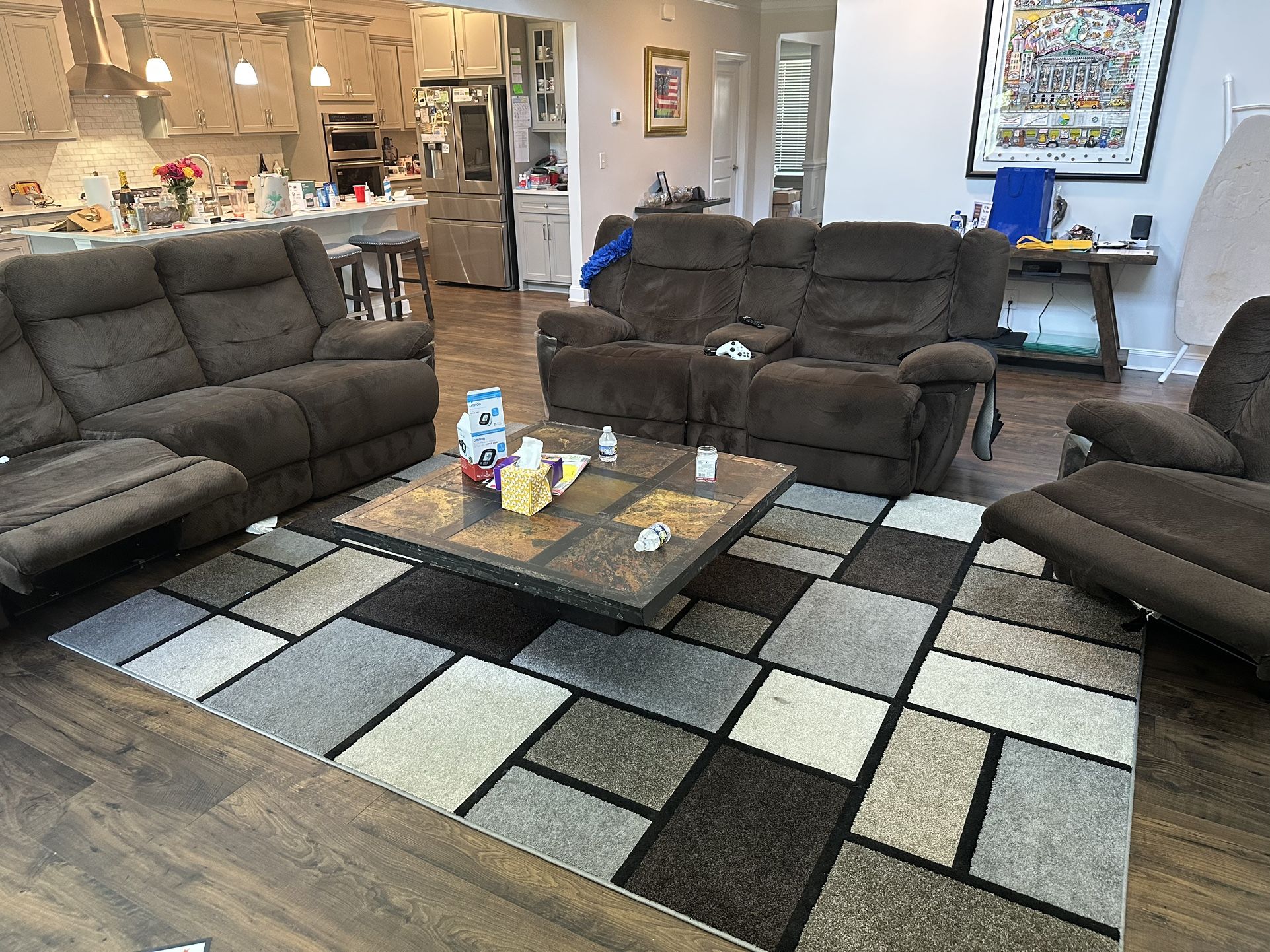3 Piece Living Room Set. Pieces Are Able To Recline-Electric Recliners