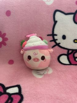 Round 1 Strawberry Keychain cow plush