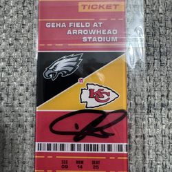 Chris Jones Signed Auto Acrylic Commemorative Week 2 Ticket Chiefs Metabilia