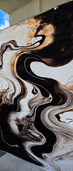 Large Abstract Marble Print Area Rug
