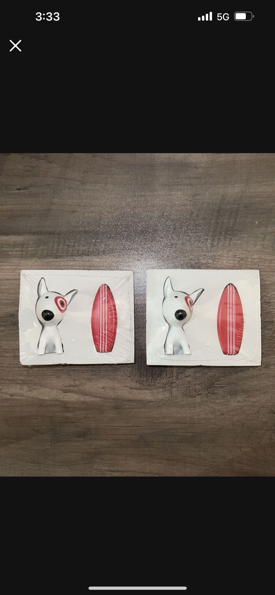Target Bullseye Dog & Surf Board Figurines