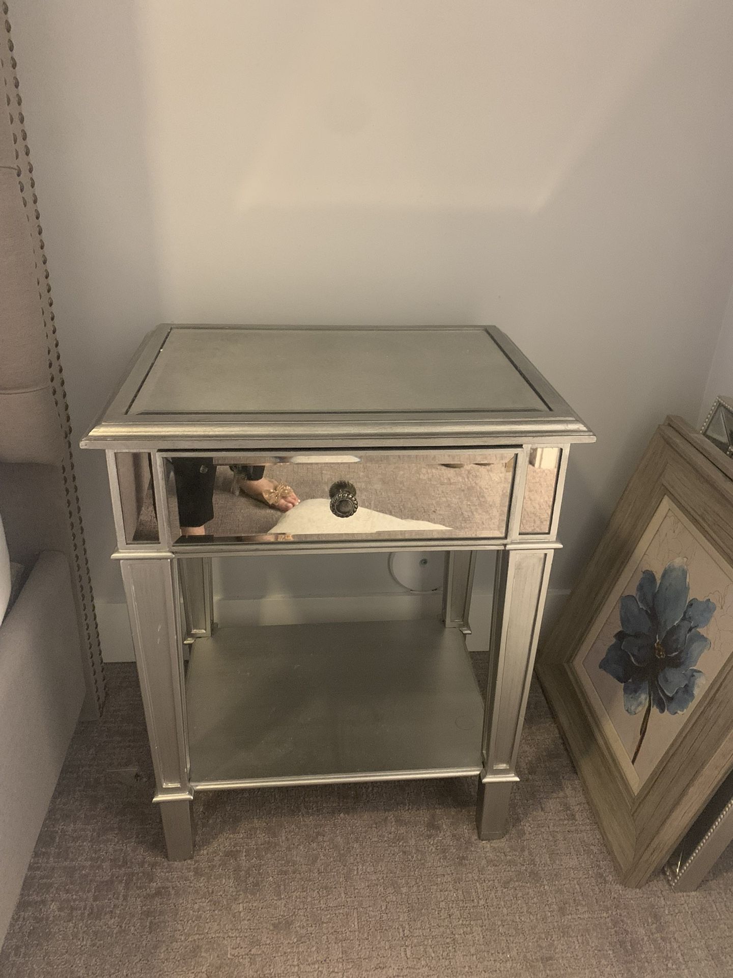 Two Mirrored Nightstands