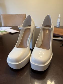 Aldo white coquette platform Mary Jane’s