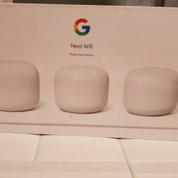 Google Nest WIFI mesh Router 3 Pack With Google Home Built-in  And ARRIS Surfboard Cable modem Router
