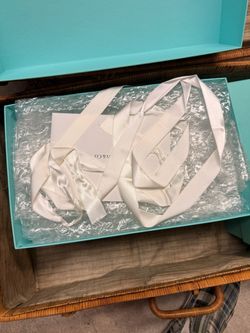 Tiffany & Co. Gift Box with Ribbon and 2 candlesticks
