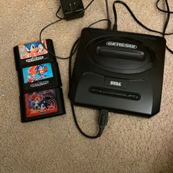 Sega Genesis Perfect Condition With 3 Sonic Games 