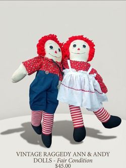 Vintage Raggedy Ann & Andy Dolls