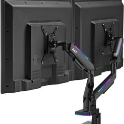 AVLT RGB Lights 17”-43” Gaming Monitor Arm Desk Mount, Fits Flat/Curved/Ultrawide Screen up to 44lbs(20kg), Height Swivel Tilt Adjustable 
