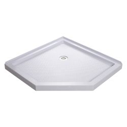 38 in. D x 38 in. W x 2 3/4 in. H Corner Drain Neo-Angle Shower Base 