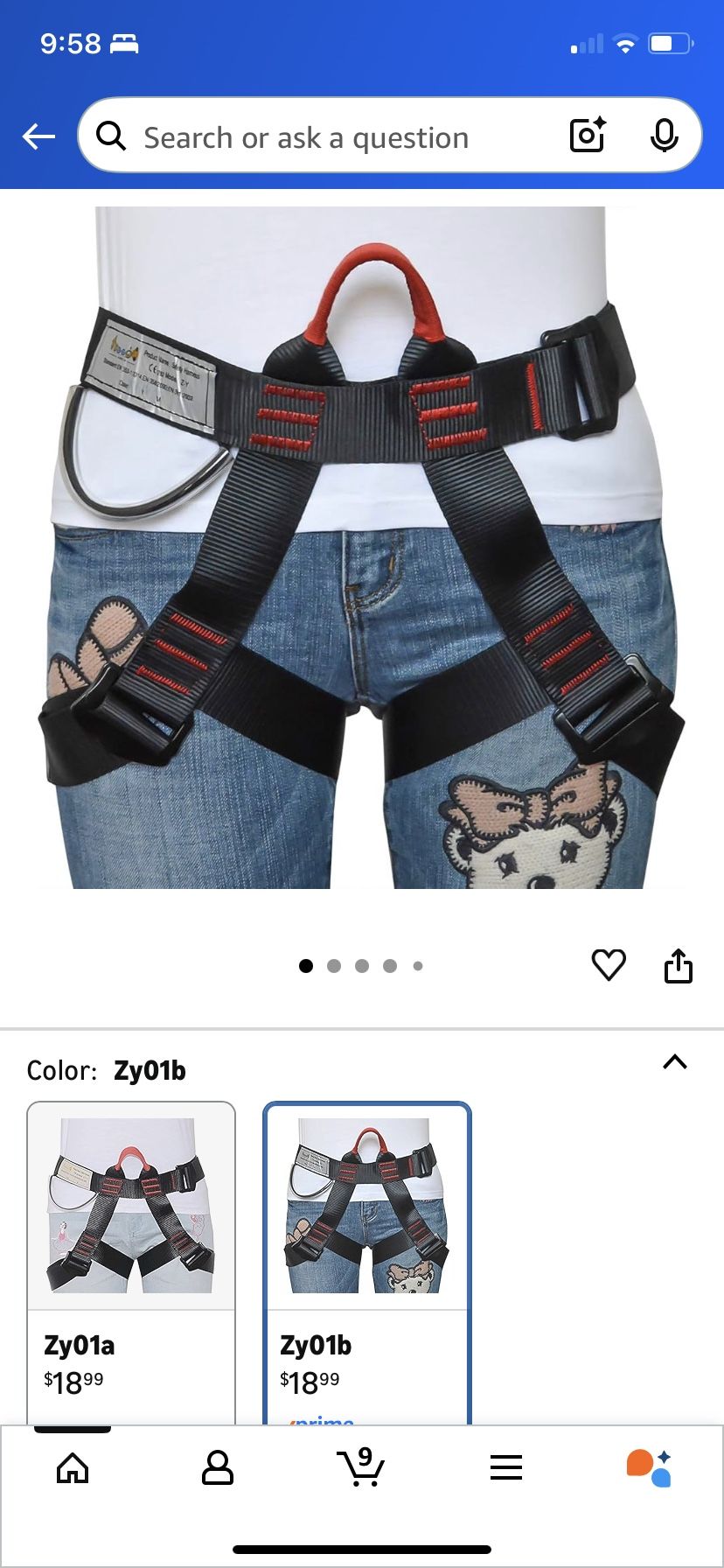 2 Adjustable Climbing Harnesses