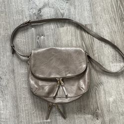 Women’s Crossbody Bag Purple Gray  Purse Vegan Leather Polyurethane Gold Zippered