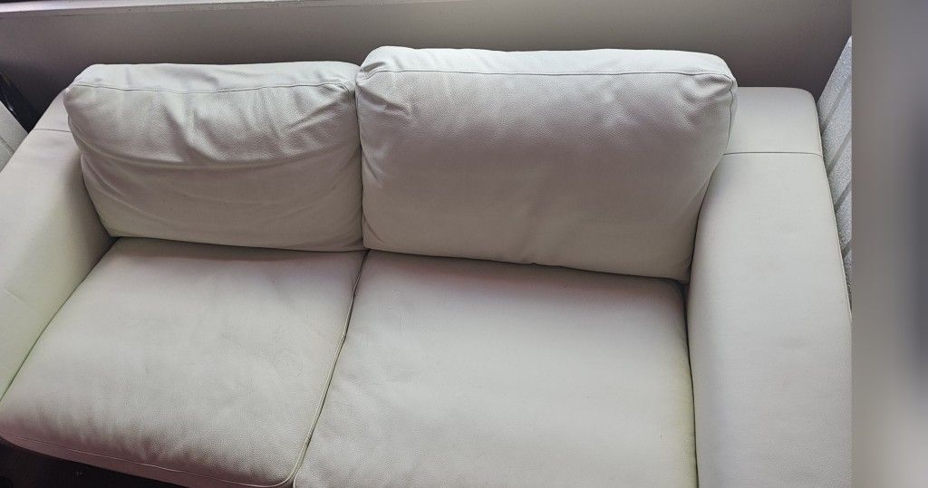 Off White Genuine Leather Couch