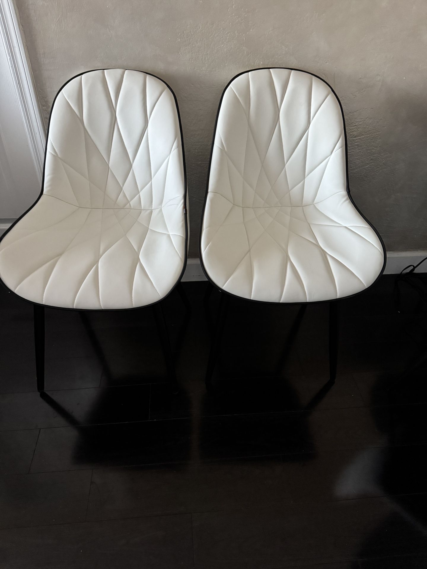 YOUNIKE Dining Chairs with Metal Legs Wing Backrest Set of 2
