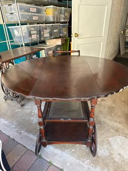 Antique Vintage Drop Leaf Tea Cart