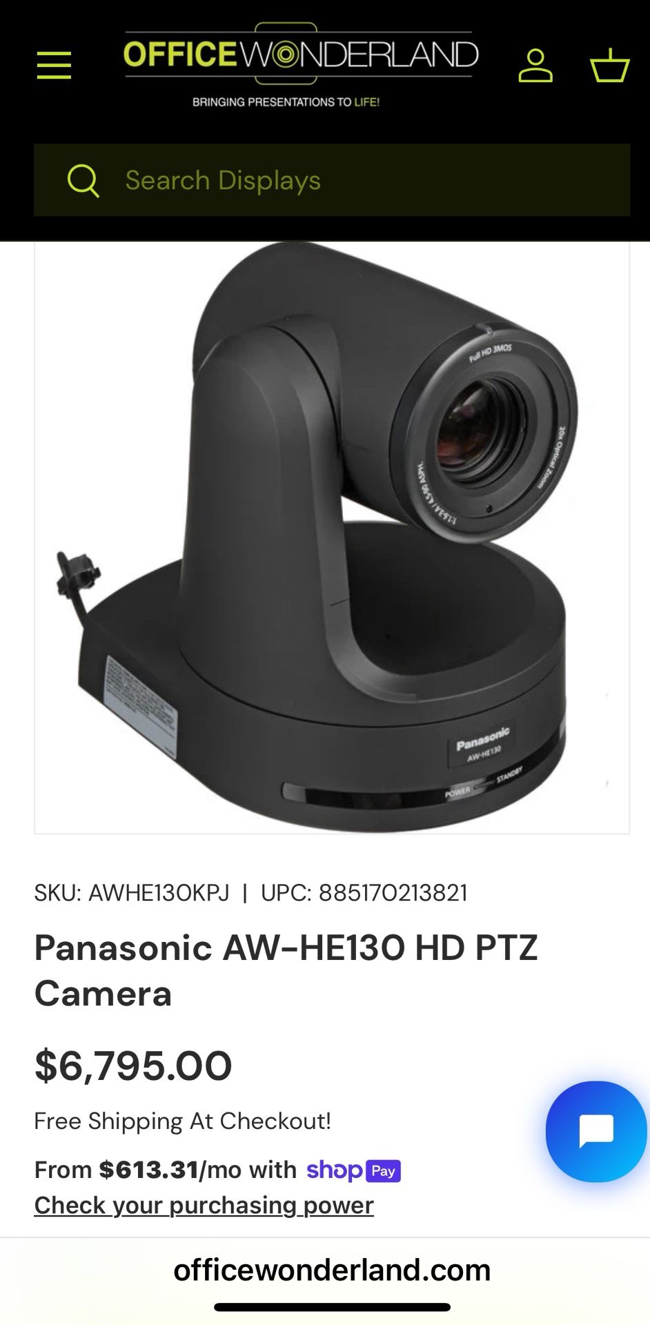Panasonic AW E 130 Full HD Super PTZ Camera