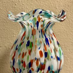 Vase, Hand Blown Confetti Design