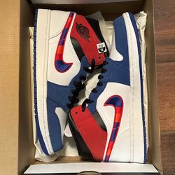 Jordan 1 Mid Multi- color swoosh 