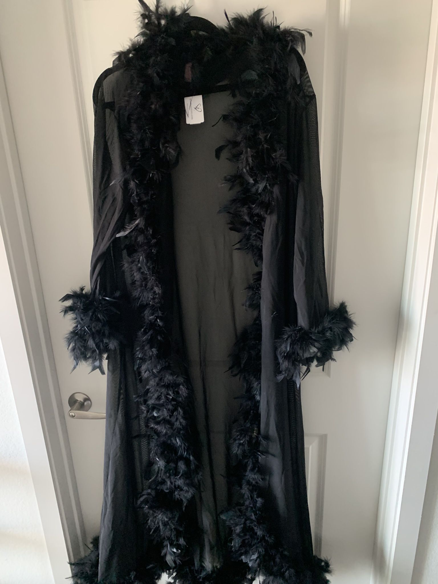 Mesh Feather Robe