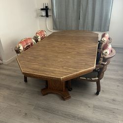 Expandable Solid Wood Dining Table + 4 Chairs – Converts 48” to 94”