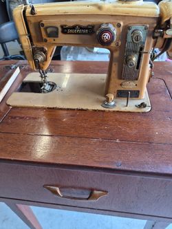 Old vintage sewing machine
