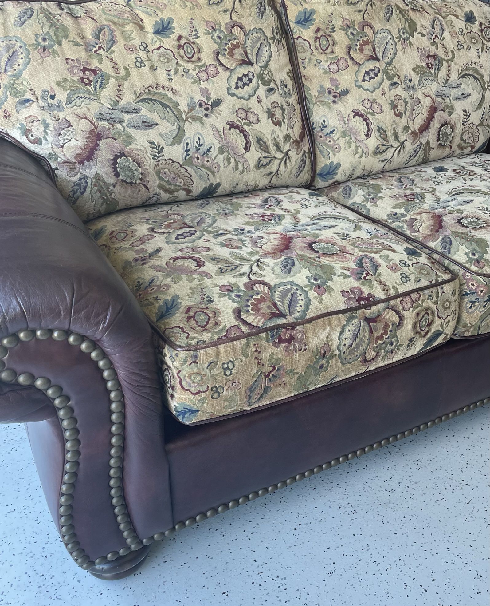 Flex Steel Leather/Fabric Sofa And Love Seat