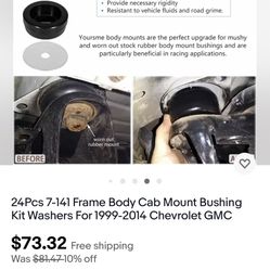 99-2014 Chevy Silverado Body Bushings 