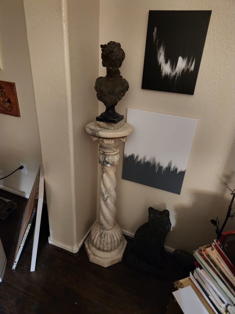Marble Column And Bust