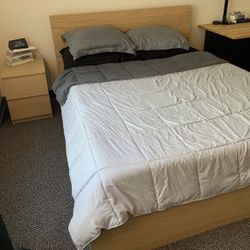 IKEA BED FRAME + NIGHTSTAND + DRAWERS