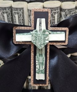 Handmade money cross