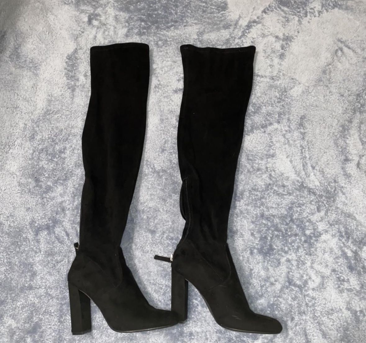 STEVE MADDEN BLACK SUEDE THIGH HIGH BOOTS 