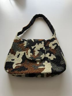 Spectacular Vintage Whiz-Bang Fully Beaded Camo Handbag