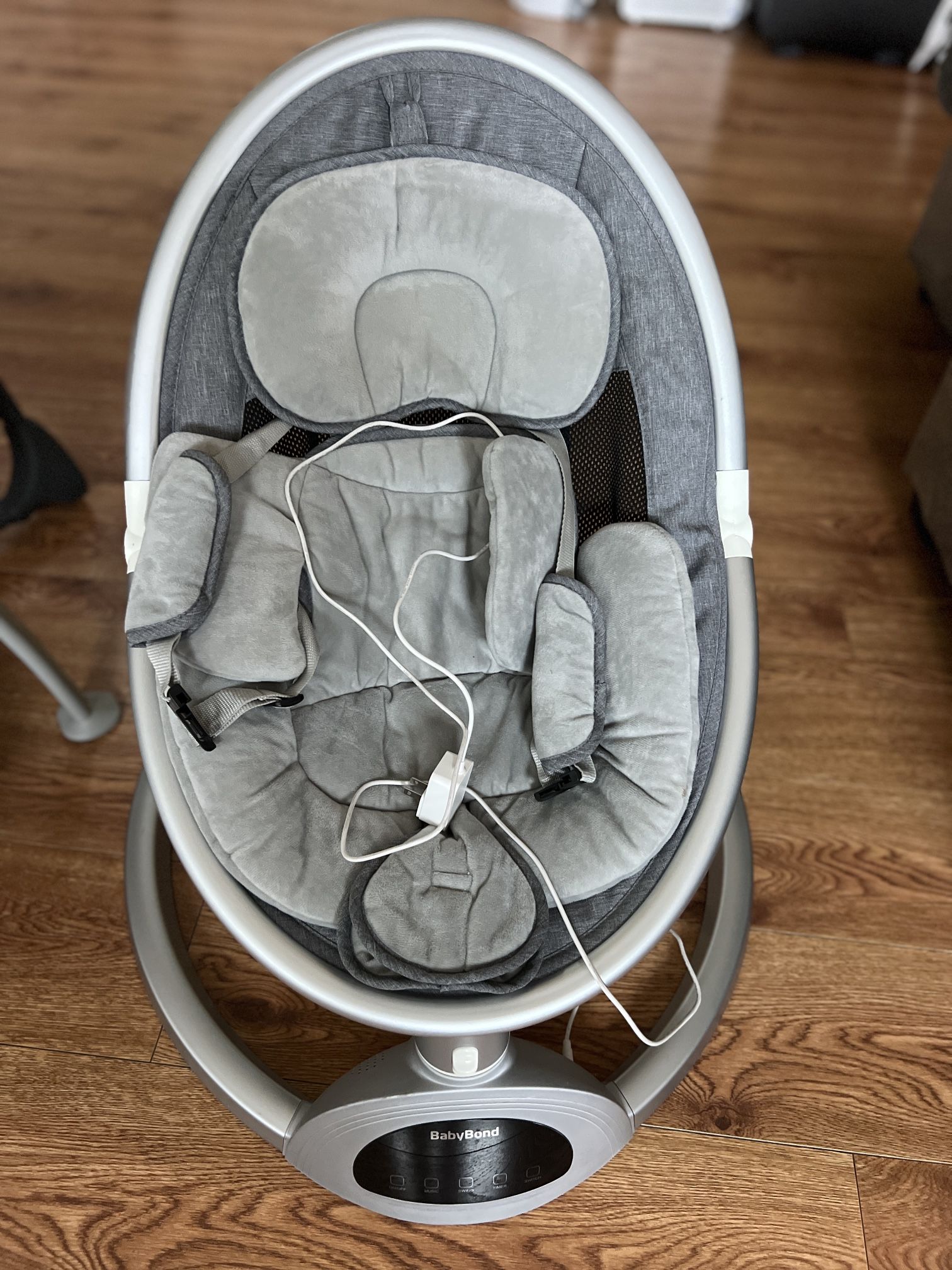 BabyBond Baby Swings for Infants, Bluetooth Portable Infant Swing-Silver