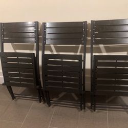 Folding Aluminum Outdoor Dining Chair in Gray (Set of 3)