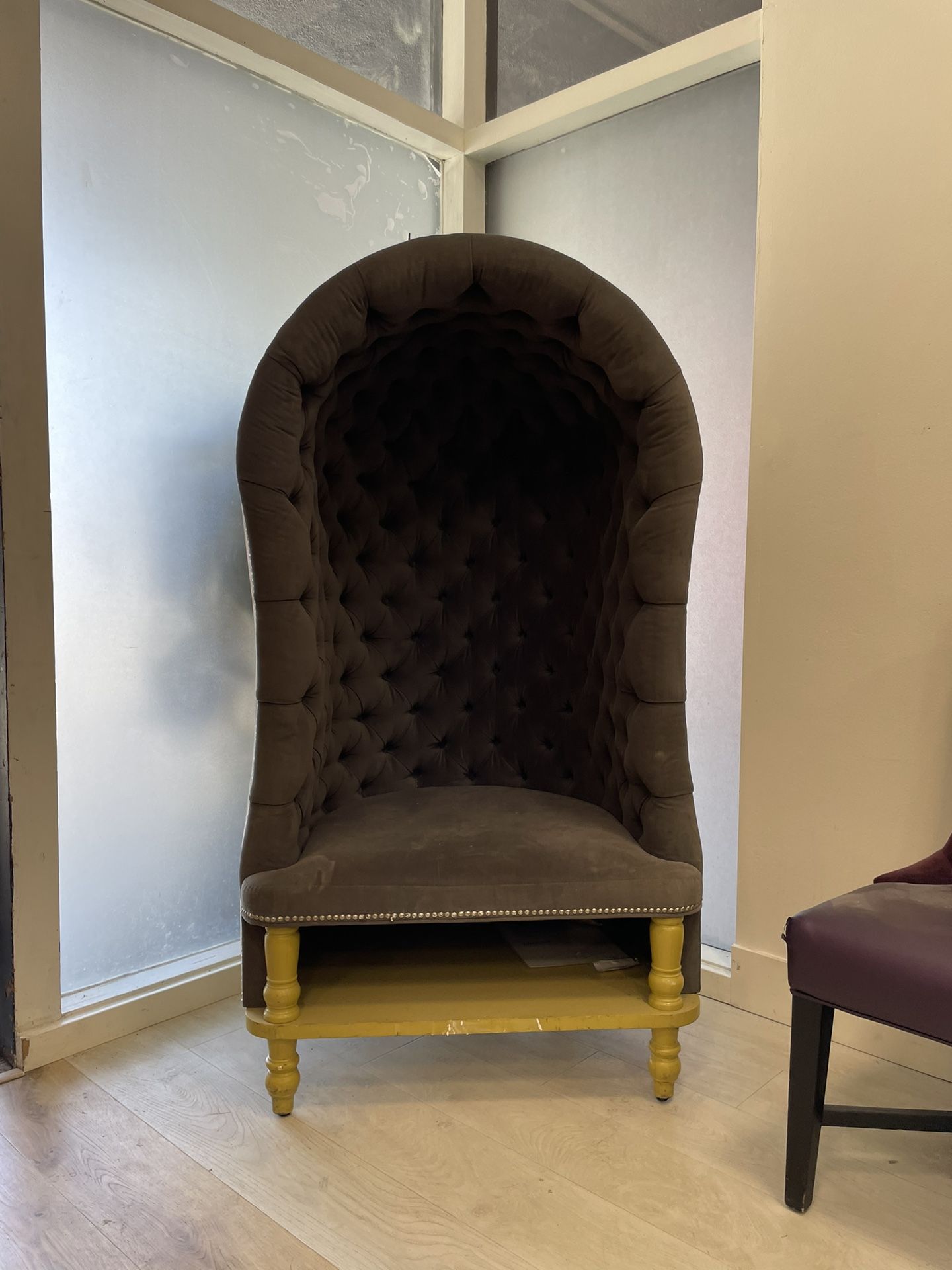 Papillon Vintage Chair β Grey with Yellow Trim