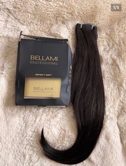 New BELLAMI Infinity Weft Hair Extension - Off Black 16”60g and brush