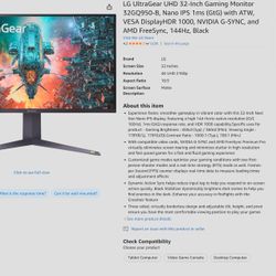 LG 32GQ950-B – 32" UltraGear 4K Gaming Monitor – Like New 