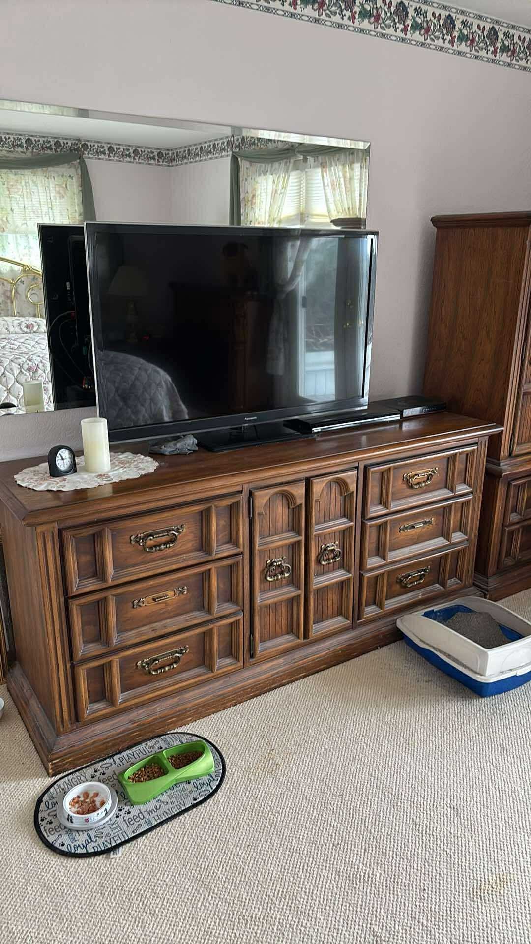 Wooden Dresser and matching nightstand