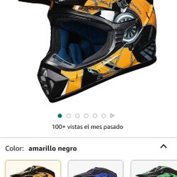 Casco todoterreno para motocicleta para adultos y jóvenes, para descensos, BMX MX, motocross, cuatrimotos y motocicleta, Amarillo, XL

