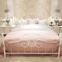 white King Bed Frame