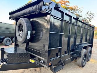 💪🏻Brand New 14ft Long HEAVY DUTY SCISSOR LIFT Hydraulic Dump Trailer FULLY LOADED delivered to your door 🚚