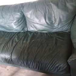 Crocodile Green Leather Couch 