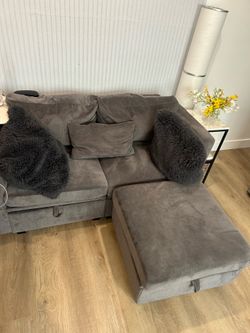 Toxi 58.26" Upholstered Loveseat with Ottoman