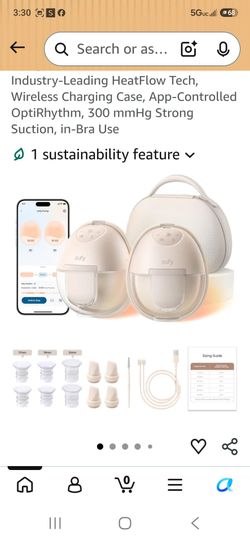 eufy Security Heated Wearable Breast Pump S1 Pro, Slim Hands-Free with Industry-Leading HeatFlow Tech, Wireless Charging Case, App-Controlled OptiRhyt