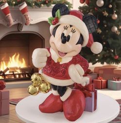 Disney Traditions 17" Holiday Minnie Mouse with Bell Statue by Jim Shore