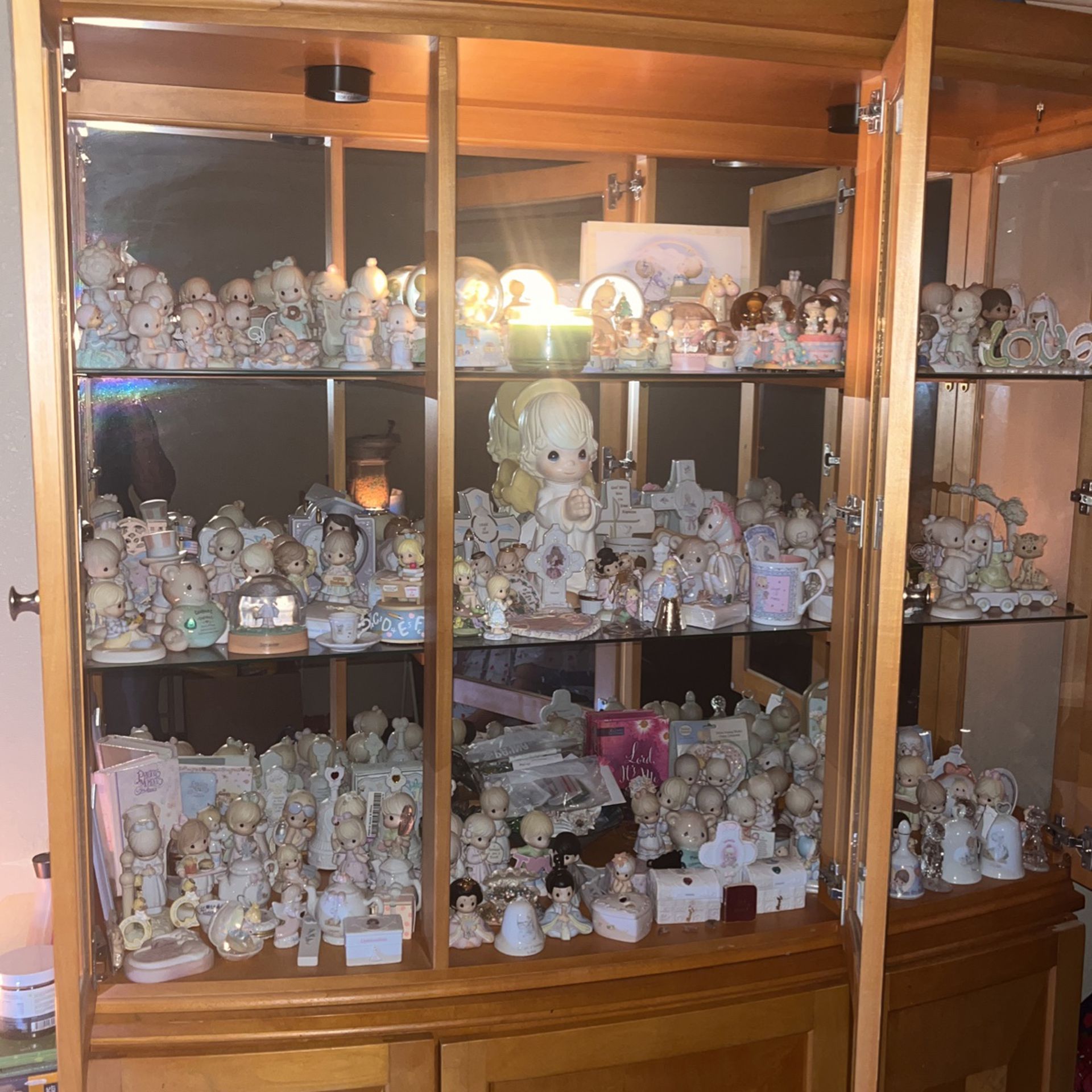 China Cabinet With Precious Moments Collection