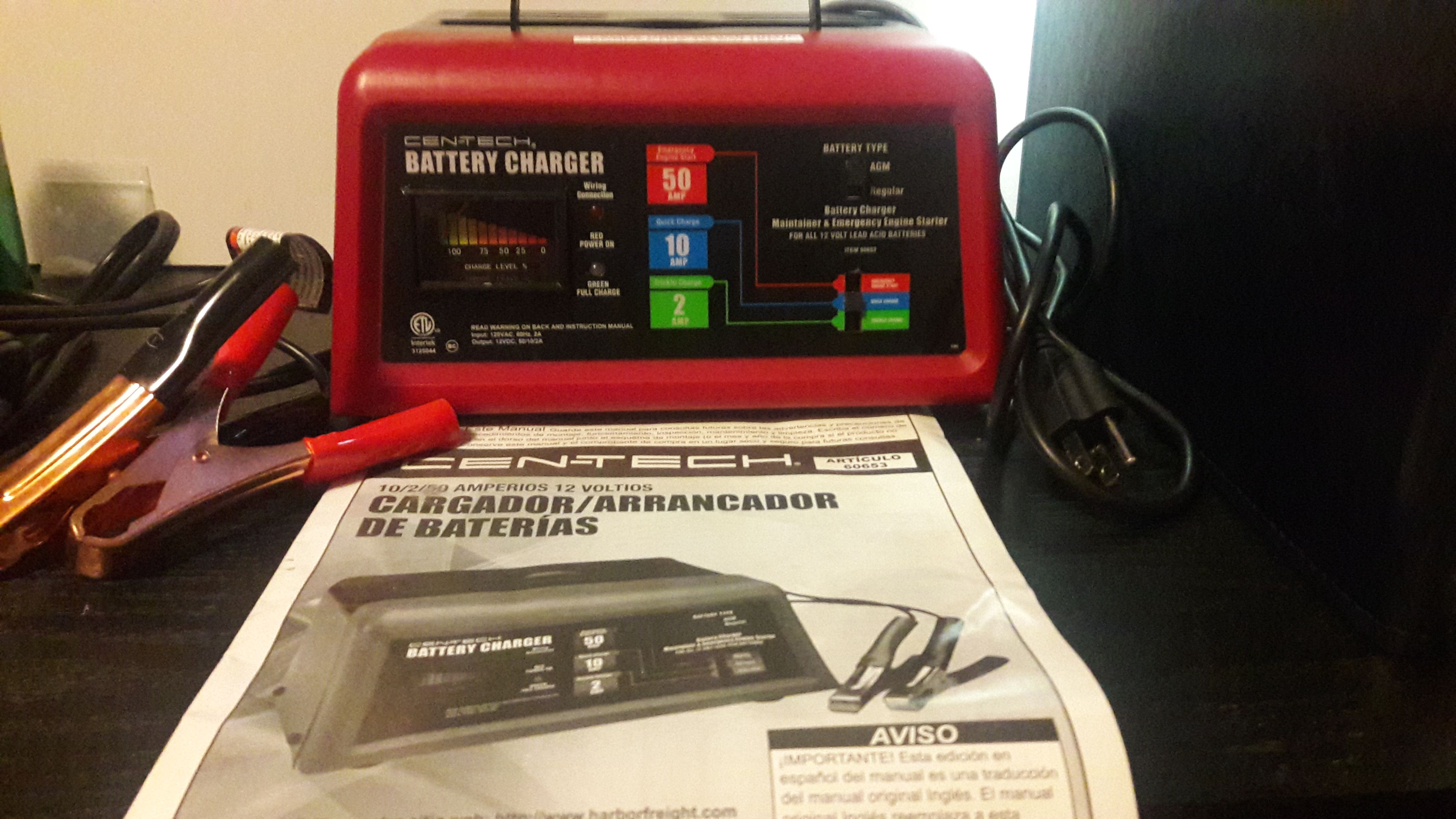 Cen Tech 10/2/50 Amp 12v Manual Car Battery Charger With Engine Start for  Sale in Fremont, CA - OfferUp