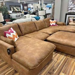 Marlaina Caramel Modular Sectional Sofa Pre-Sets
