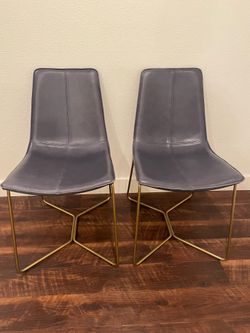 West elm leather slope dining chairs